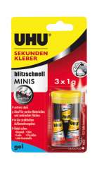 45370 UHU Sekundenkleber Minis gel    3x1g 