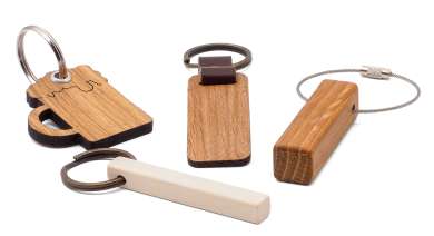 46.5312 Schlüsselanhänger mit Draht 15x15x60mm, Eiche geölt 