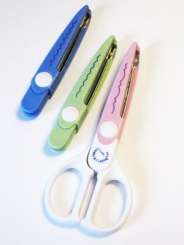 510087 Zackenschere 3fach rosa/blau/grü 