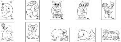 510124 Ausnähkarten weiss 11x17cm 10 Sujet 