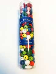 511769 Holzperlenmix in Röhre gemischte Teile farbig 