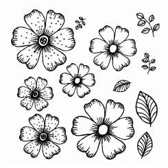 512423 Stempel Clear Blumen-Blätter 