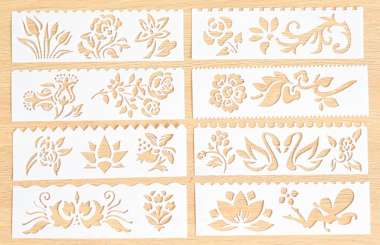 512451 Stencil Blumen 8Stk. 185x55mm 