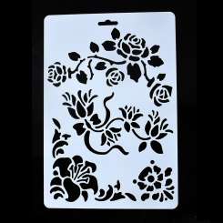 512453 Stencil Blumen 26.5x17.8cm 