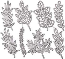 512562 Stanzschablone Blätter 8fach 1Blatt ca 6x2.5cm 