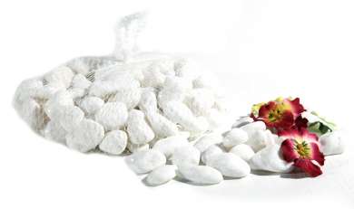 517795 Dekosteine, 1kg, weiss, netz 