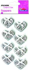 518253 Stickers Herzen - grau-weiss 