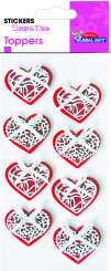 518254 Stickers Herzen - rot-weiss 