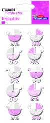 518256 Stickers Kinderwagen rosa 