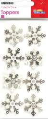 518300 Stickers Schneestern 8x silber 