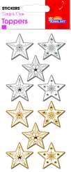 518310 Stickers Sterne gold/silber 5+5 