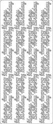 519121 Sticker HappyBirthday  silber 20x 