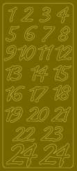519412 Adventskalenderzahlen 1-24 gold 