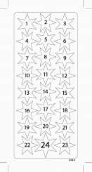 519415 Adventskalenderzahlen Sterne silber 
