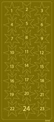 519416 Adventskalenderzahlen Sterne gold 