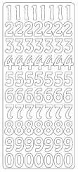 519421 Sticker Zahlen 2cm je 7x silber 
