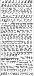 519655 Buchstaben / Zahlen modern silber 