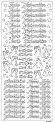 519745 Sticker Frohe Weihnachten + glückliches neues Jahr  silber 