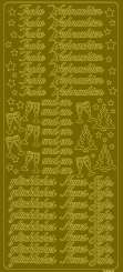 519746 Sticker Frohe Weihnachten + glückliches neues Jahr gold 