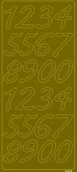 519956 Sticker Zahlen 0-9(2x) 3cm gold 