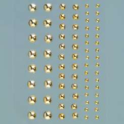 520112 Halbperlensticker rund goldglanz 