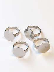 521529 Ring mit Aufsatz 16mm  silber  4St 