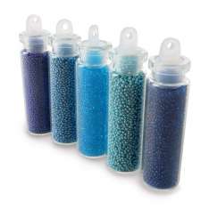 521720 Mini Perlen blau-türkismix   5f. 