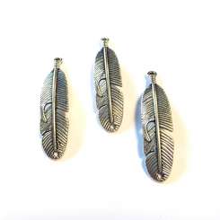 522263 Metallanhänger Feder 11x46mm 3St 