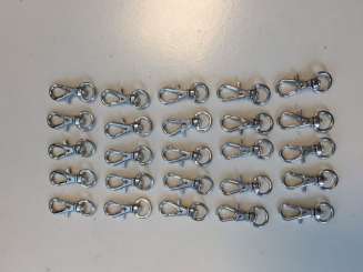 522875 Karabiner 23mm m.Wirbel silber 25St 