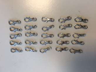 522877 Karabiner 33mm m.Wirbel silber 25St 