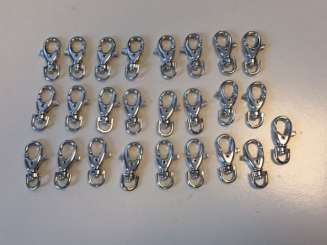 522879 Karabiner 35mm m.Wirbel silber  25St 