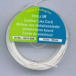 522901 Schnur Lederimitat weiss  1mmx5m 