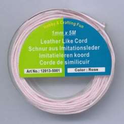 522903 Schnur Lederimitat rosa   1mmx5m 