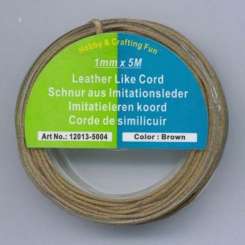 522907 Schnur Lederimitat braun  1mmx5m 