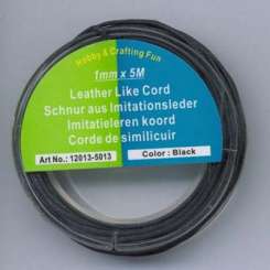 522909 Schnur Lederimitat schwarz1mmx5m 