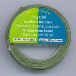 522911 Schnur Lederimitat oliv   1mmx5m 