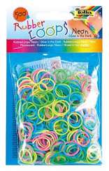 522942 Rubber Loops  500St. GLOW IN DARK inkl 25 S-Klipse /Häkelnadel 