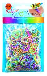 522946 Rubber Loops Blüten farbig 500St.inkl 25 S-Klipse /Häkelnadel 