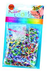 522947 Rubber Loops Streifen/glow 500St.inkl 25 S-Klipse /Häkelnadel 