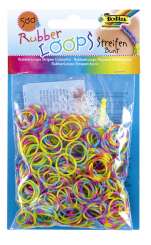 522949 Rubber Loops STREIFEN BUNT 500St.inkl 25 S-Klipse /Häkelnadel 