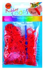 522963 Rubber Loops ROT 500St. inkl 25 S-Klipse /Häkelnadel 