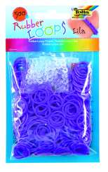 522965 Rubber Loops LILA 500St. inkl 25 S-Klipse /Häkelnadel 