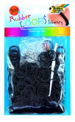 522975 Rubber Loops SCHWARZ 500St. inkl 25 S-Klipse /Häkelnadel 