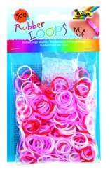 522977 Rubber Loops MIX ROT 500St. inkl 25 S-Klipse /Häkelnadel 
