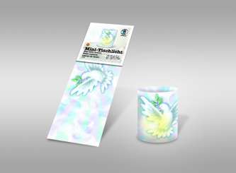 530039 Tischlicht Taube,5Blatt 10x27cm 