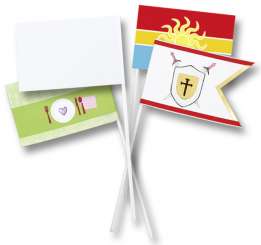 530100 Papierfähnchen A6 20St. weiss 