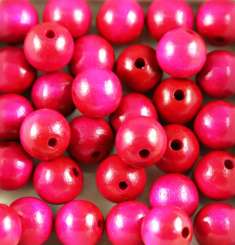 551746 Holzperlen 18mm  12St pink 