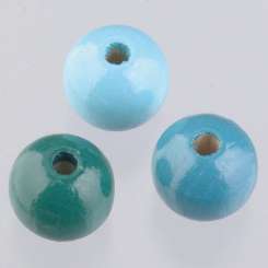 552445 Holzperlen 10mm ca.69St.türkismix 