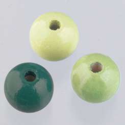 552456 Holzperlen 12mm ca.40St. grünmix 