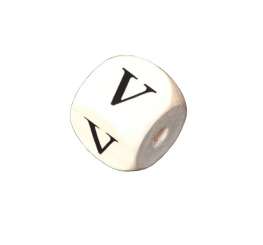 556522 Holzbuchstabenwürfel V 10 Stk. 10mm 